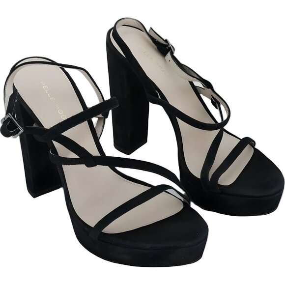 Pelle Moda Women's Gavi Black Platform Sandal Size 9 - Elegant Heels - Picture 4 of 6